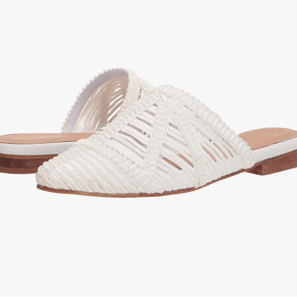 KAANAS White Basket Weave Flats